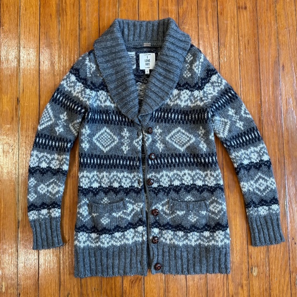 Fair Isle, Cowl Neck Cardigan - Picture 1 of 9